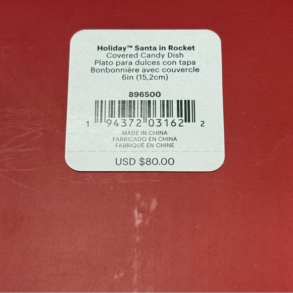 Lenox Holiday Figural Santa's Rocket Covered Candy Dish - Picture 8 of 9